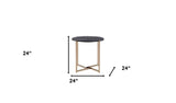 24" Champagne And Black Manufactured Wood And Metal Round End Table - Homeroots - Flyclothing LLC