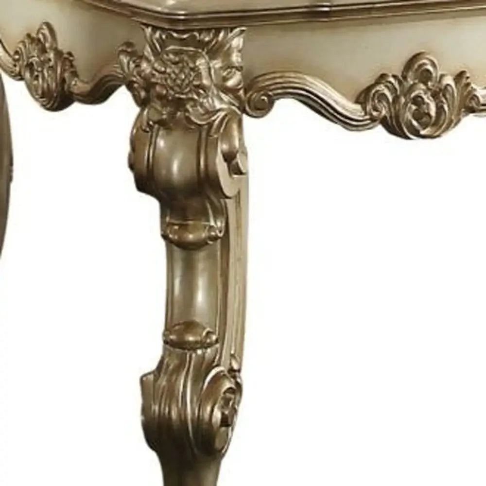 26" Gold Patina Manufactured Wood Square End Table - Homeroots - Flyclothing LLC