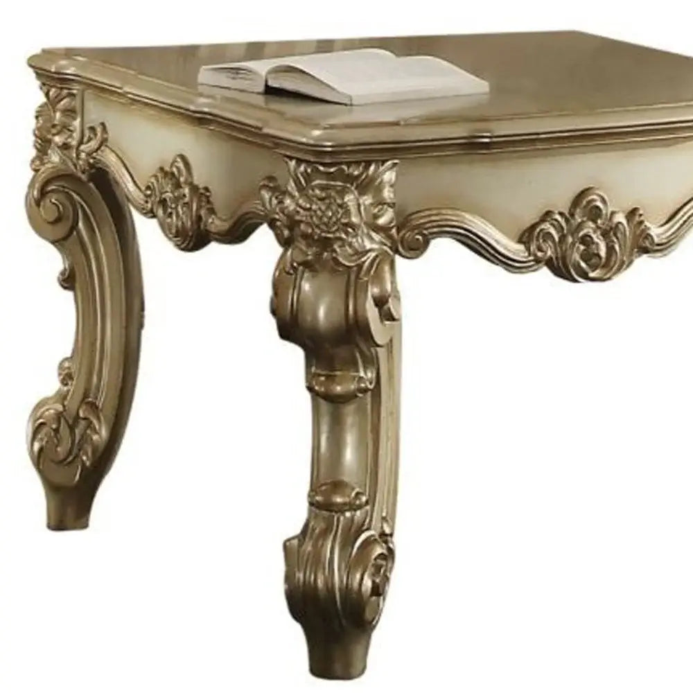 26" Gold Patina Manufactured Wood Square End Table - Homeroots - Flyclothing LLC