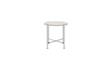 24" Chrome And White Oak Manufactured Wood And Metal Round End Table - Homeroots - Flyclothing LLC