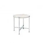 24" Chrome And White Oak Manufactured Wood And Metal Round End Table - Homeroots - Flyclothing LLC