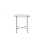 24" Chrome And White Oak Manufactured Wood And Metal Round End Table - Homeroots - Flyclothing LLC
