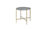 24" Champagne And Light Gray Manufactured Wood And Metal Round End Table - Homeroots - Flyclothing LLC