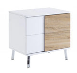 22" White High Gloss Manufactured Wood Rectangular End Table With Two Drawers - Homeroots - Flyclothing LLC