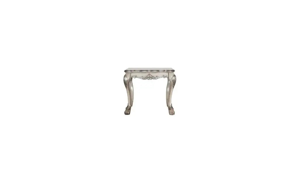 24" Vintage Bone White Solid Wood And Polyresin Square End Table - Homeroots - Flyclothing LLC