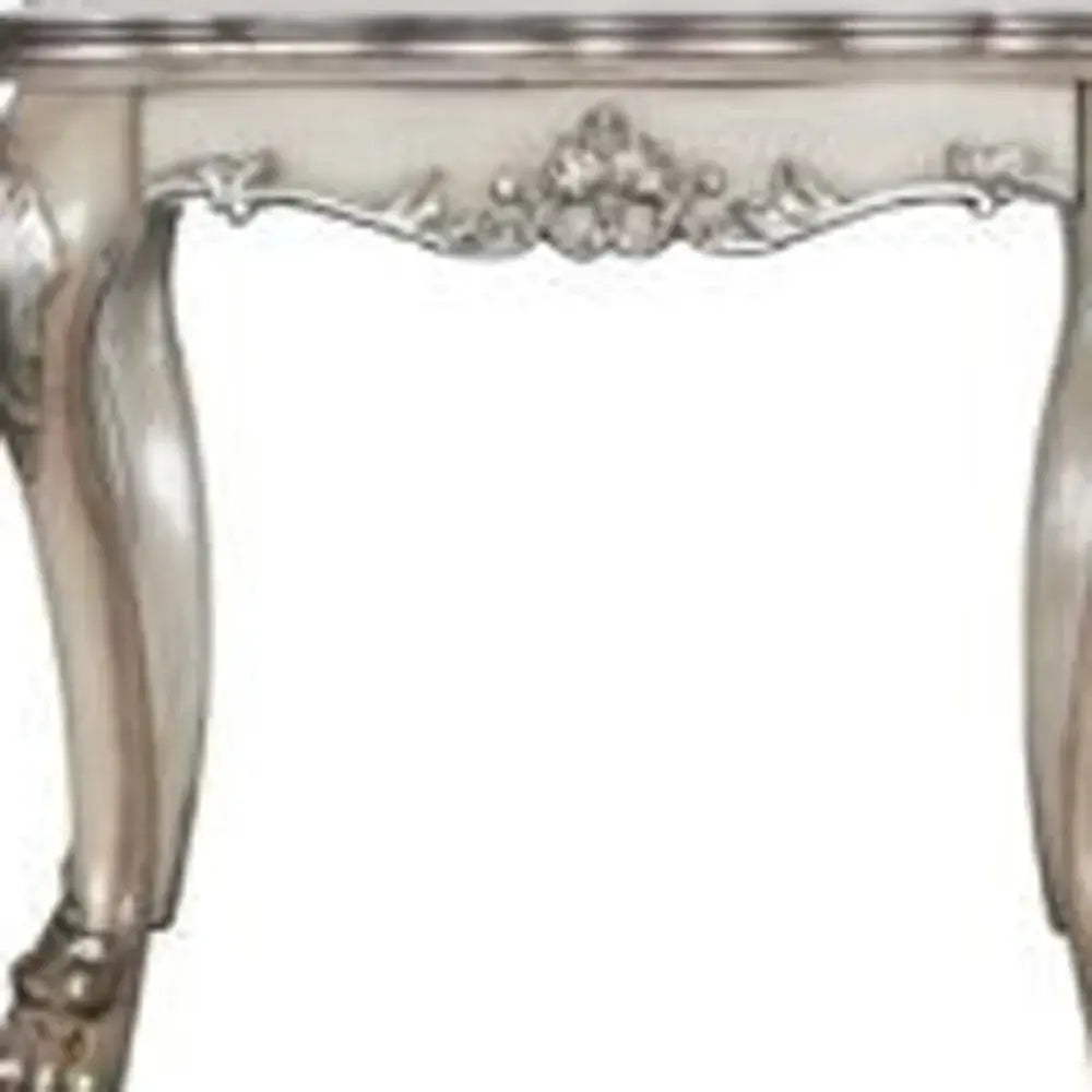 24" Vintage Bone White Solid Wood And Polyresin Square End Table - Homeroots - Flyclothing LLC