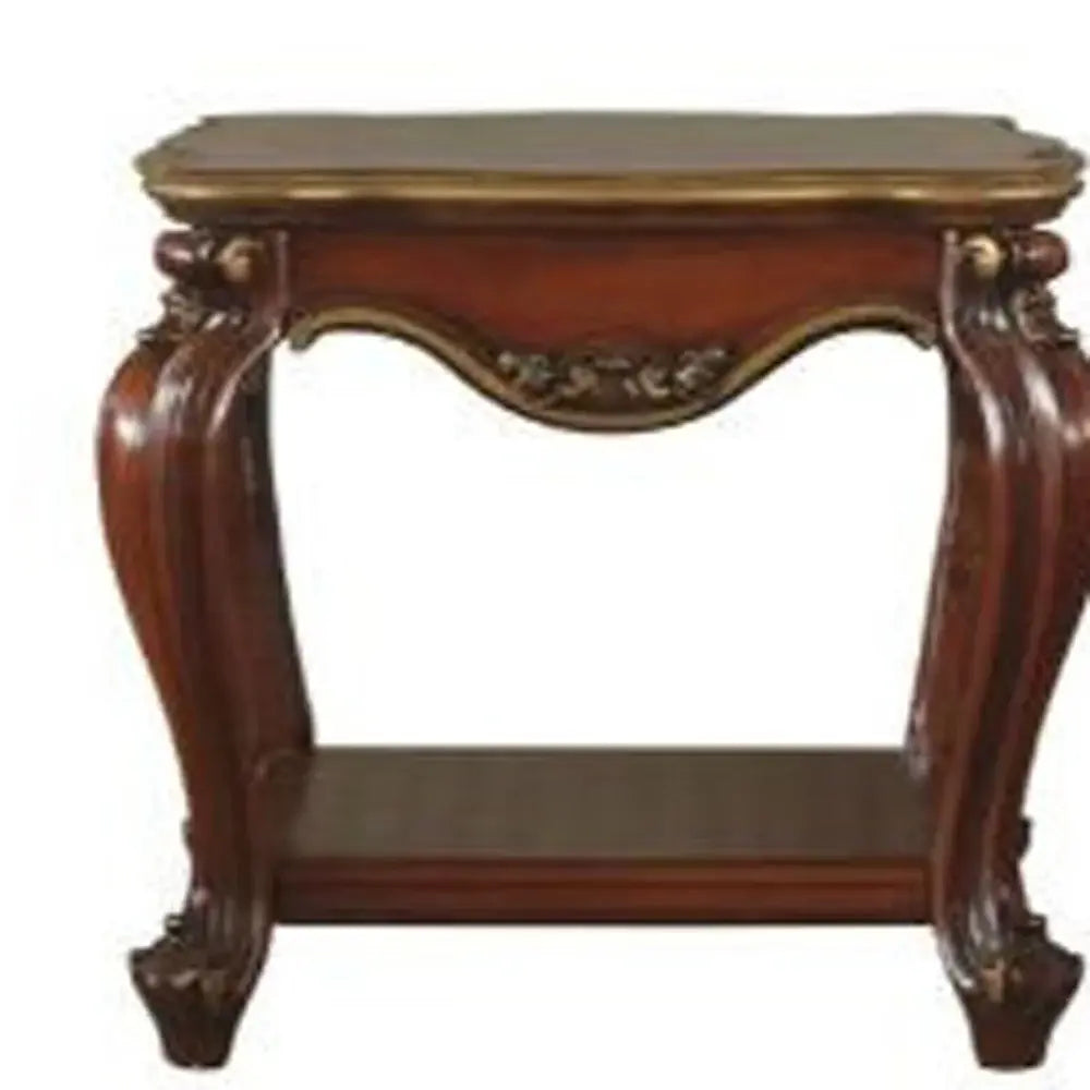 24" Oak Solid Wood Square End Table With Shelf - Homeroots - Flyclothing LLC