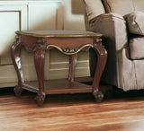 24" Oak Solid Wood Square End Table With Shelf - Homeroots - Flyclothing LLC