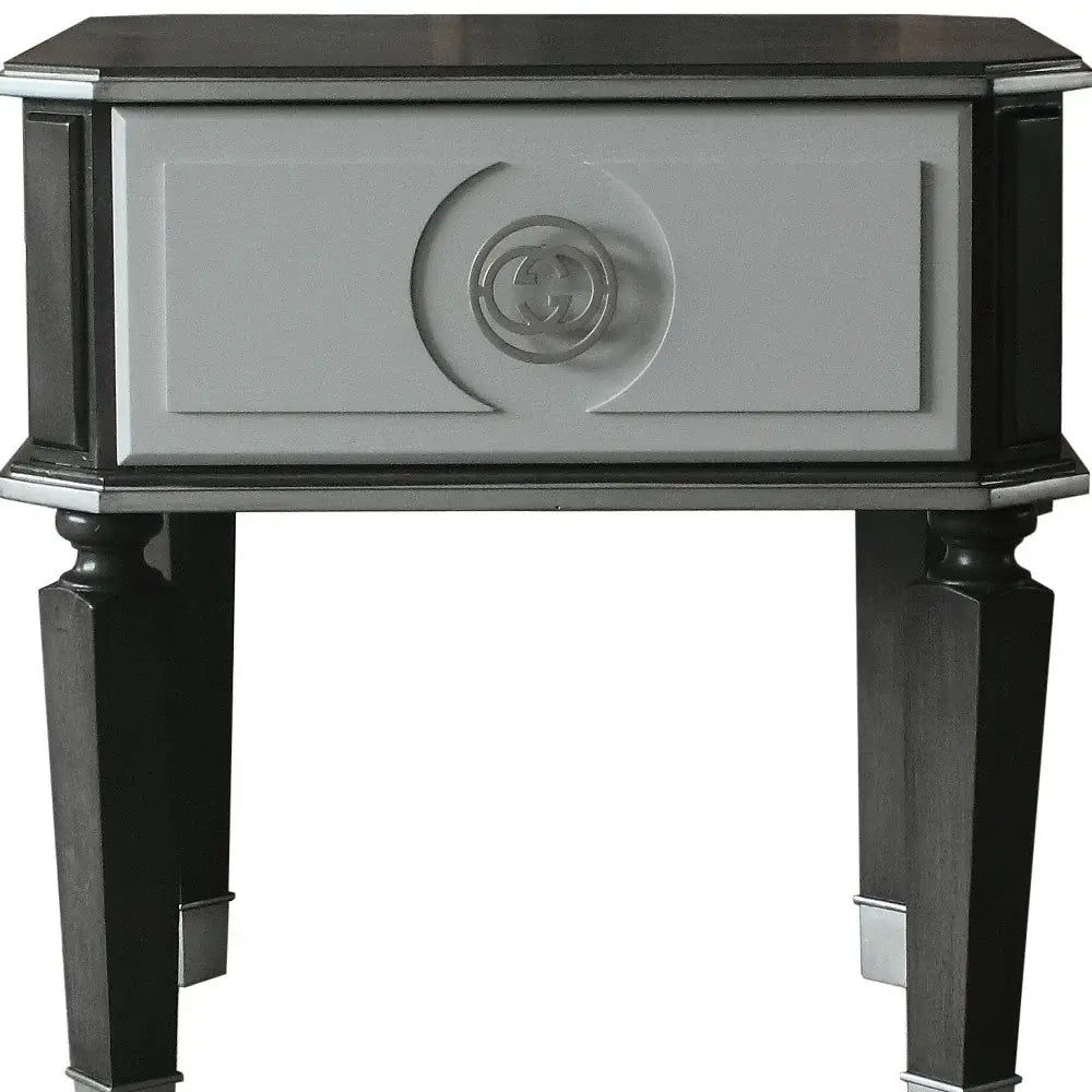 24" Charcoal And Light Gray Manufactured Wood Square End Table - Homeroots - Flyclothing LLC