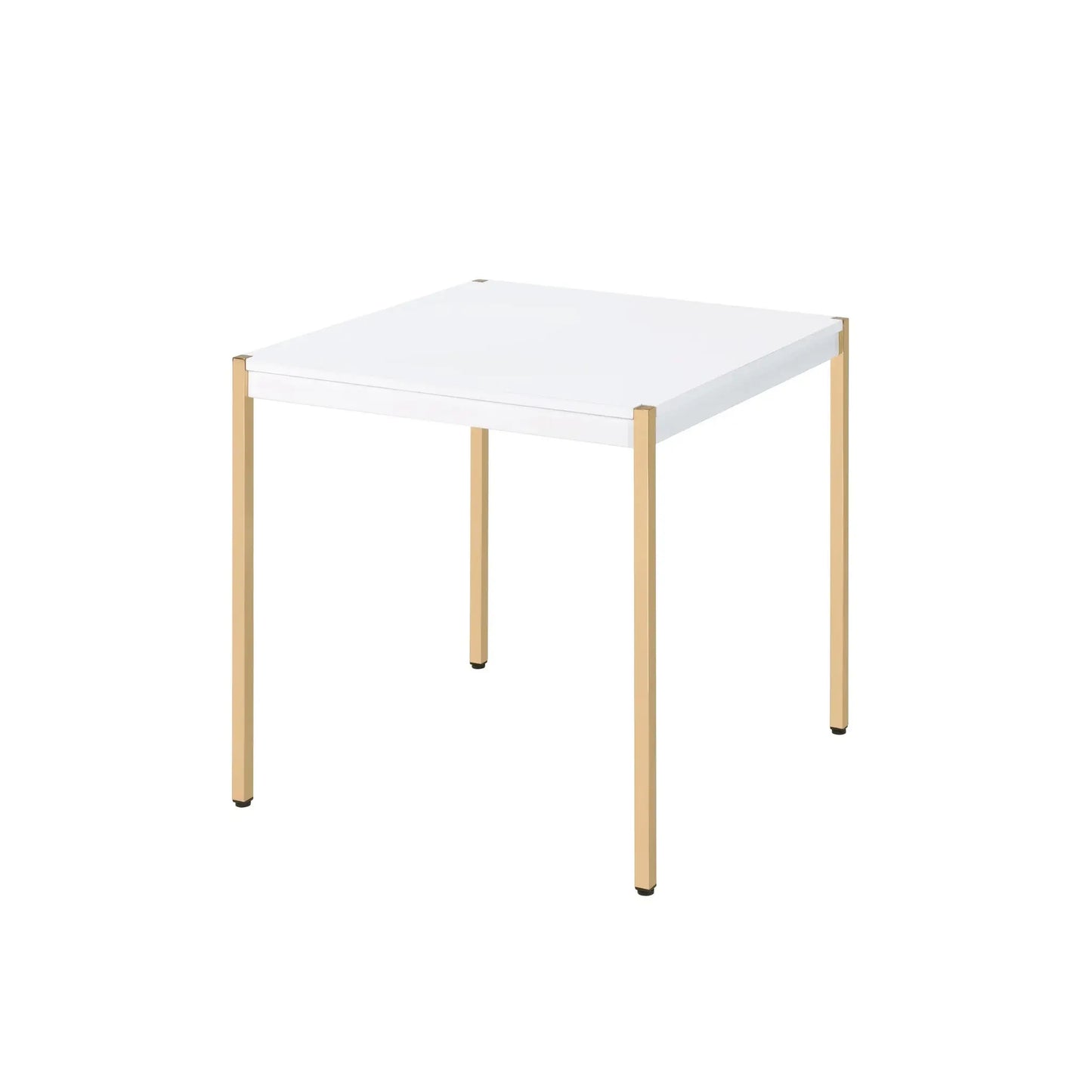 24" Gold And White Manufactured Wood Square End Table - Homeroots - Flyclothing LLC
