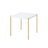 24" Gold And White Manufactured Wood Square End Table - Homeroots - Flyclothing LLC