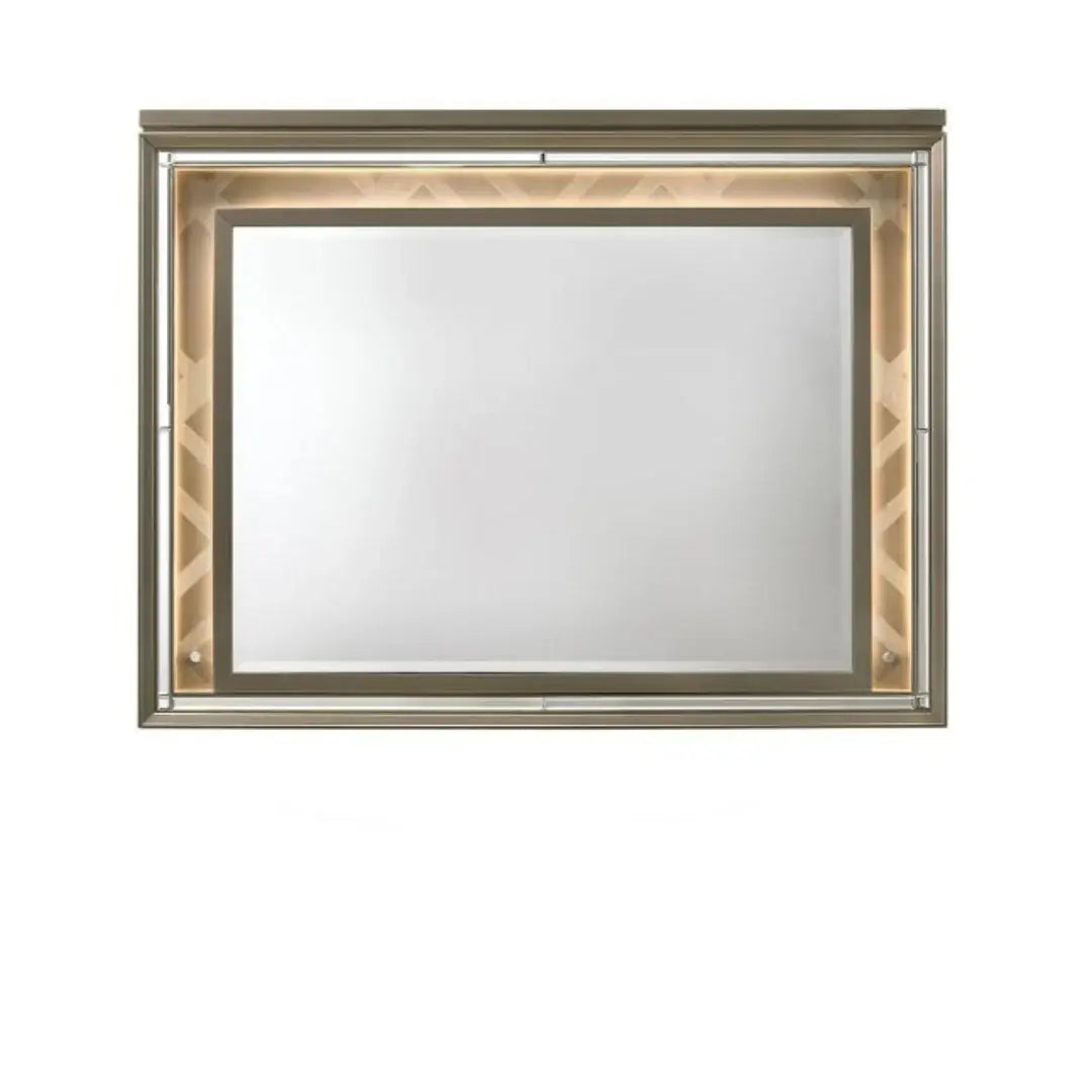37" LED & Dark Champagne Lighted Dresser Mirror - Homeroots - Flyclothing LLC
