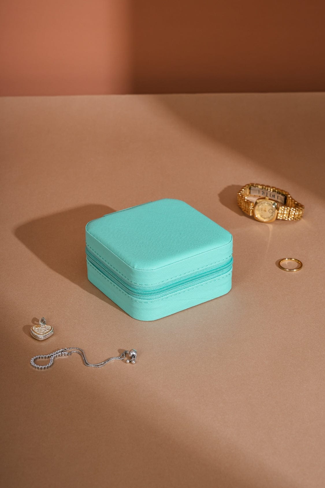 PU Leather Square Jewelry Box - Trendsi