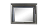 39" Gunmetal Lighted Wood Framed Mounted Dresser Mirror