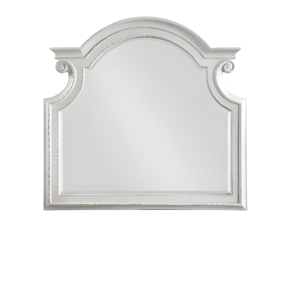 43" Antique White Irregular Dresser Mirror - Homeroots - Flyclothing LLC
