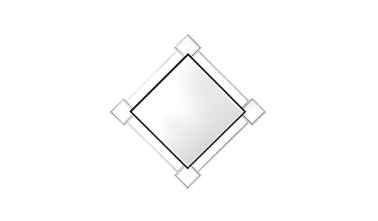 45" Gray And Black Abstract Metal Framed Accent Mirror