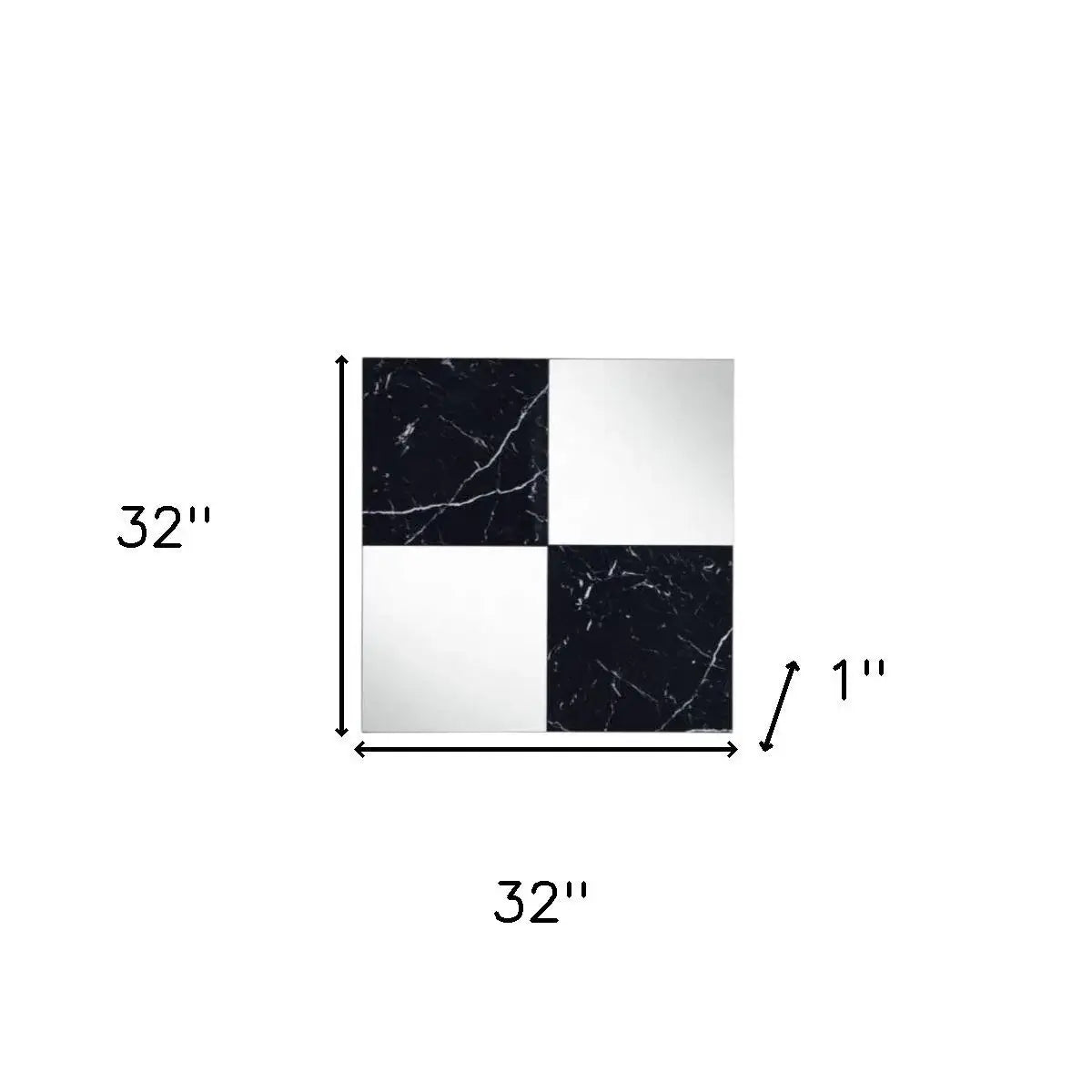 32" Mirrored & Faux Marble Top Accent Mirror - Homeroots - Flyclothing LLC