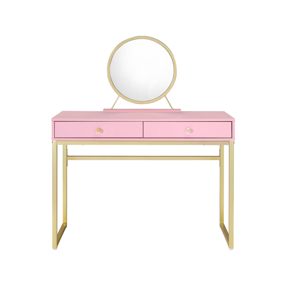 42" Pink Mirrored Two Drawer Dresser - Homeroots - Flyclothing LLC