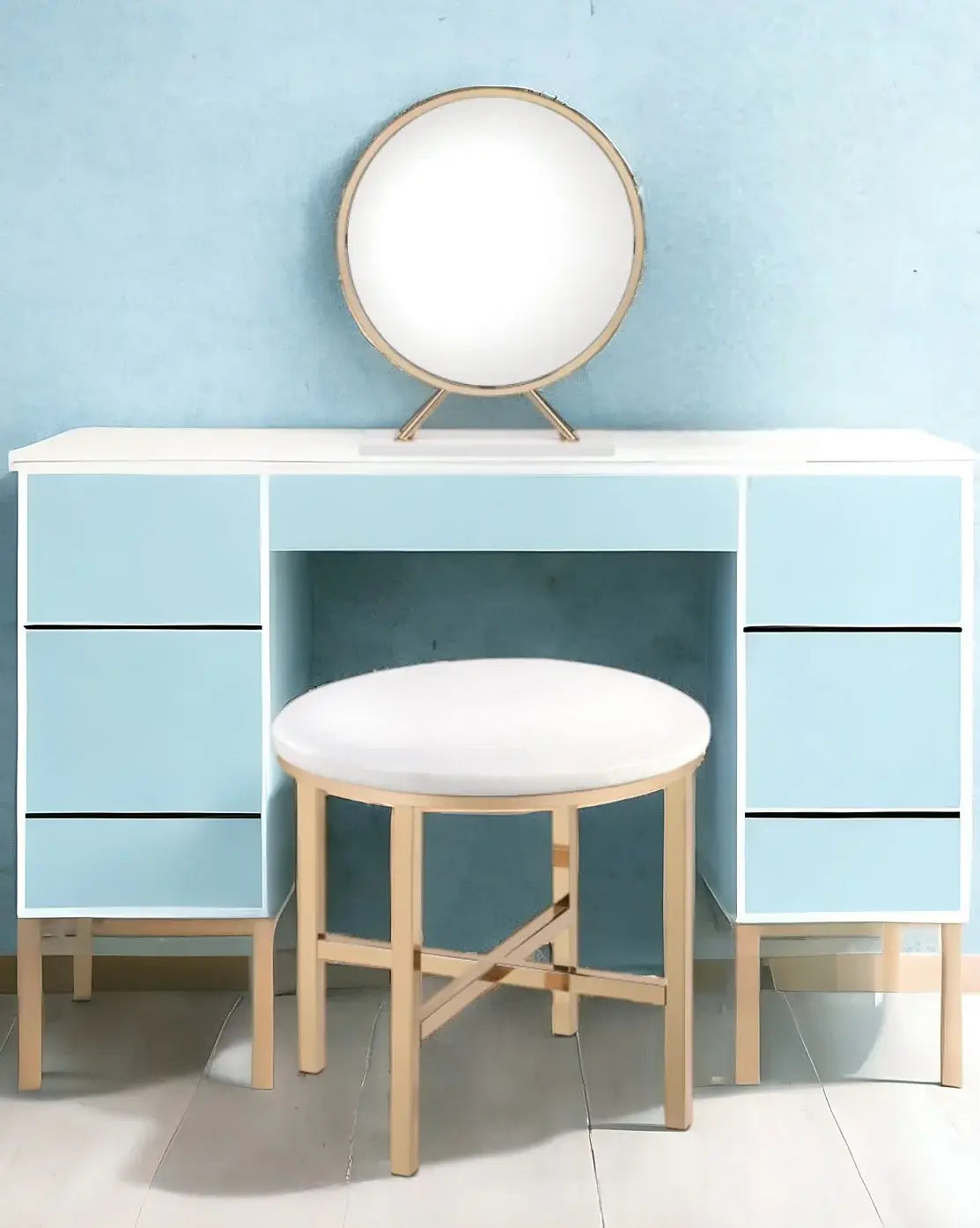 16" Round Makeup Shaving Tabletop Mirror - Homeroots - Flyclothing LLC