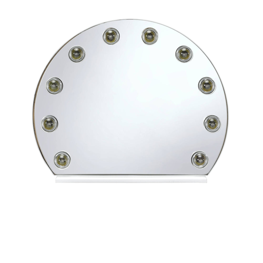15" White Finish Round Accent Mirror - Homeroots - Flyclothing LLC