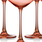 Set of Four Translucent Blush Coral Coupe Glasses - Homeroots - Flyclothing LLC