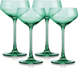 Set of Four Translucent Pale Green Coupe Glasses - Homeroots - Flyclothing LLC