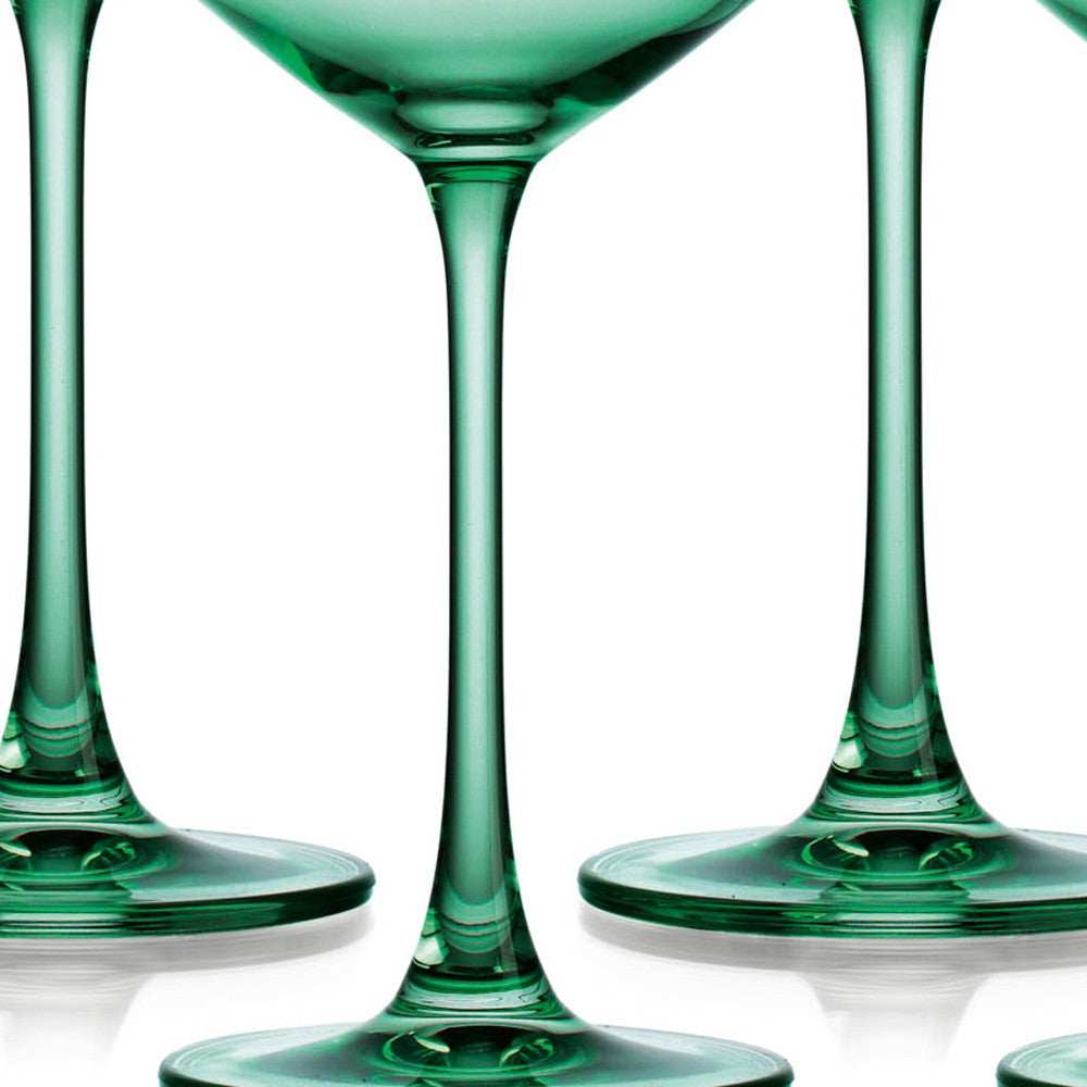 Set of Four Translucent Pale Green Coupe Glasses - Homeroots - Flyclothing LLC