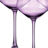Set of Four Purple Lead Free Crystal Coupe Shallow Bowl Stemmed Coupe - Homeroots - Flyclothing LLC