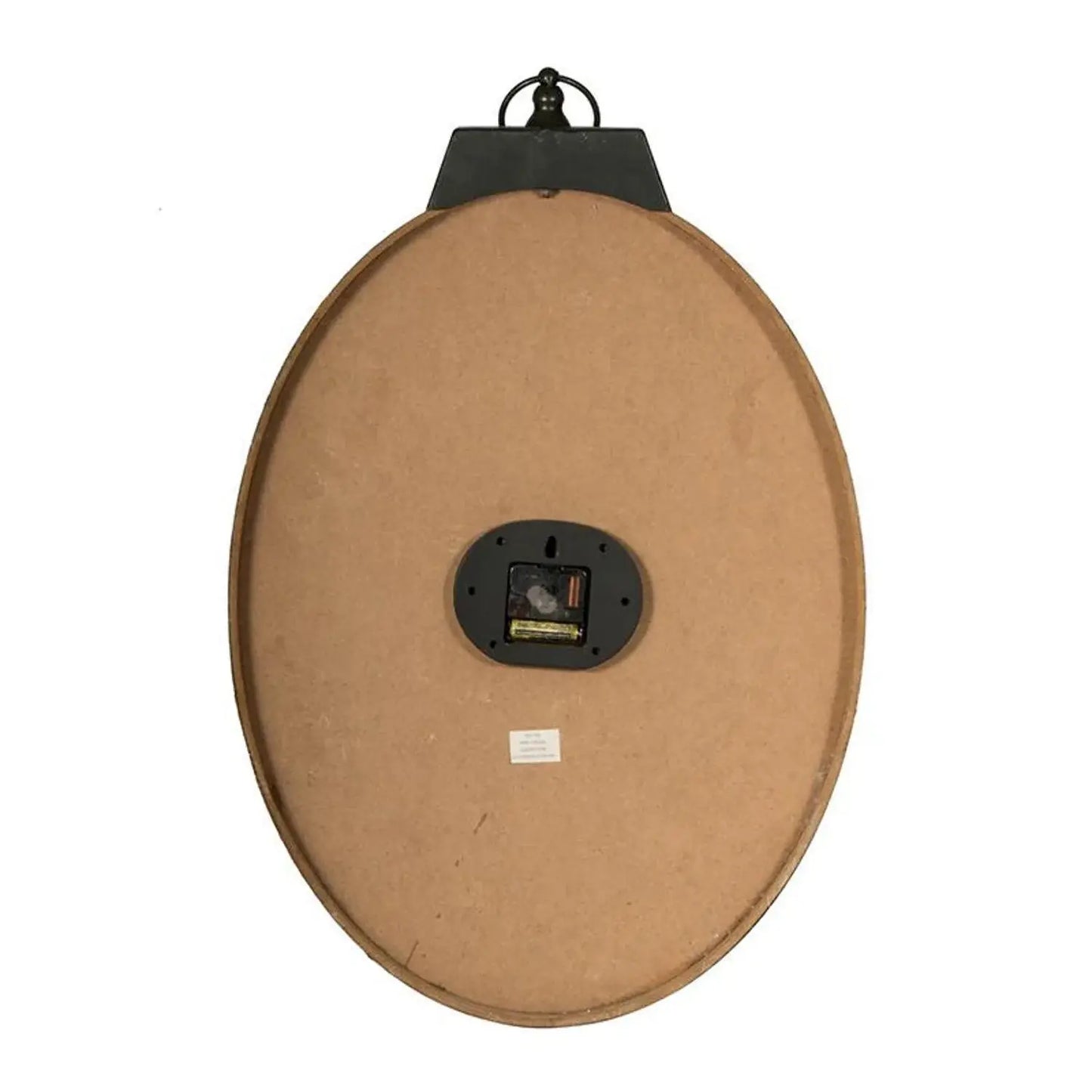 18" Oval Ivory Wood Analog Wall Clock - Homeroots - Flyclothing LLC