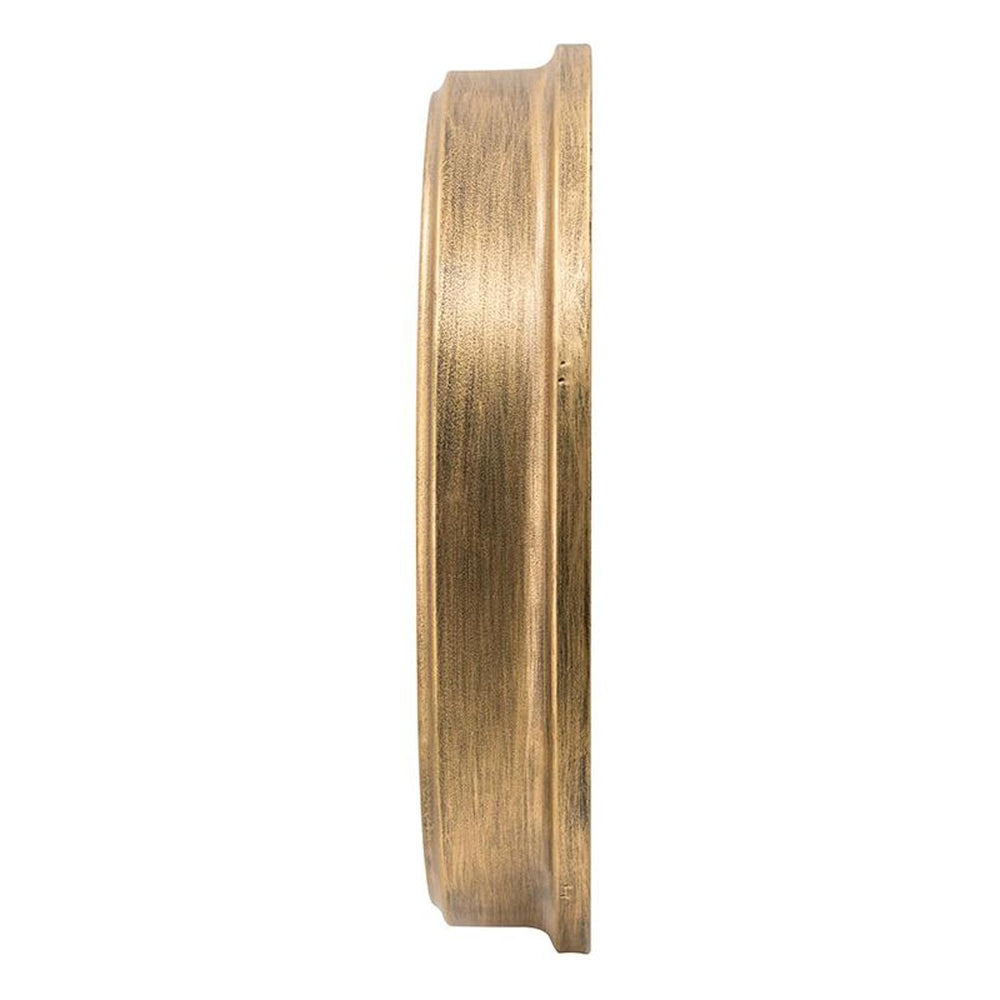 21" Circle Black and Gold Wood and Glass Analog Exposed Gear Wall Clock - Homeroots - Flyclothing LLC