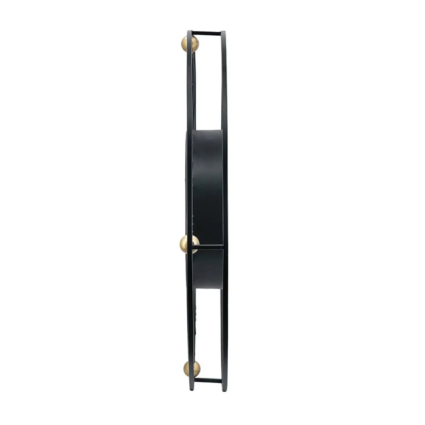 32" Circle Black and Gold Metal and Glass Analog Exposed Gear Wall Clock - Homeroots - Flyclothing LLC