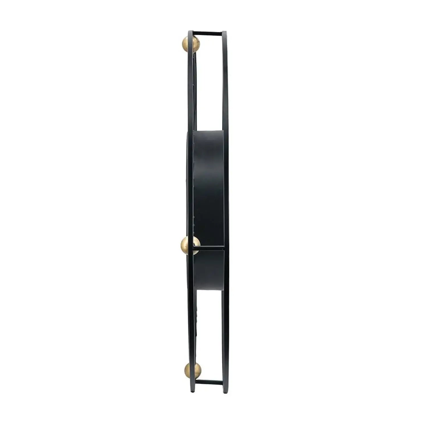 32" Circle Black and Gold Metal and Glass Analog Exposed Gear Wall Clock - Homeroots - Flyclothing LLC