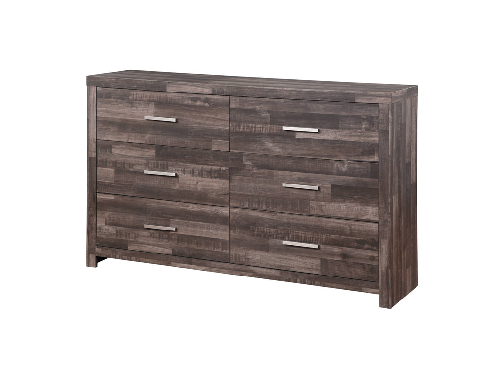 60" Dark Brown Solid and Manufactured Wood Six Drawer Double Dresser - Homeroots - Flyclothing LLC
