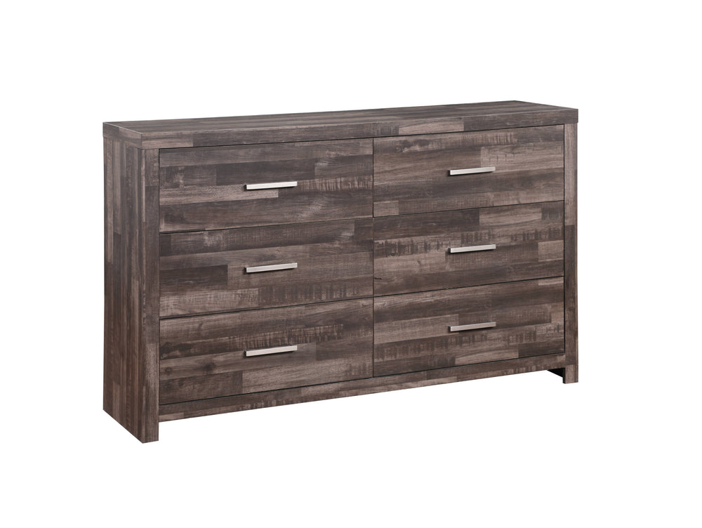 60" Dark Brown Solid and Manufactured Wood Six Drawer Double Dresser - Homeroots - Flyclothing LLC