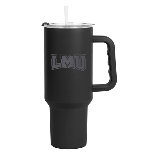LMU 40oz Black Tonal Powder Coat Tumbler - Logo Brands - Flyclothing LLC