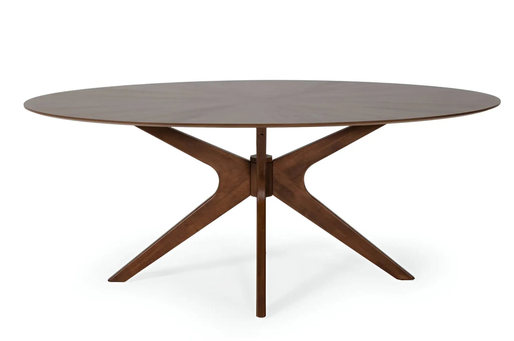 75" Brown Oval Solid Manufactured Wood Pedestal Base Dining Table - Homeroots - Flyclothing LLC
