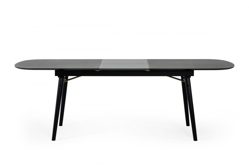 71" Black Rectangular Manufactured Wood Butterfly Leaf Dining Table - Homeroots - Flyclothing LLC