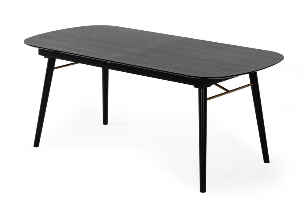 71" Black Rectangular Manufactured Wood Butterfly Leaf Dining Table - Homeroots - Flyclothing LLC