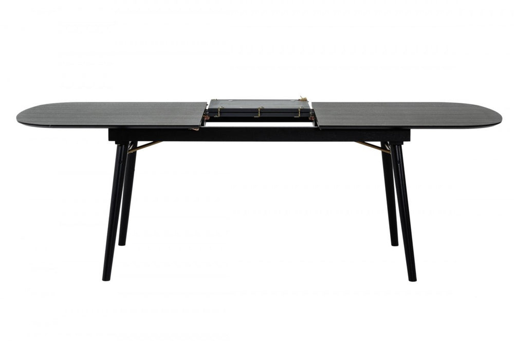 71" Black Rectangular Manufactured Wood Butterfly Leaf Dining Table - Homeroots - Flyclothing LLC
