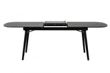 71" Black Rectangular Manufactured Wood Butterfly Leaf Dining Table