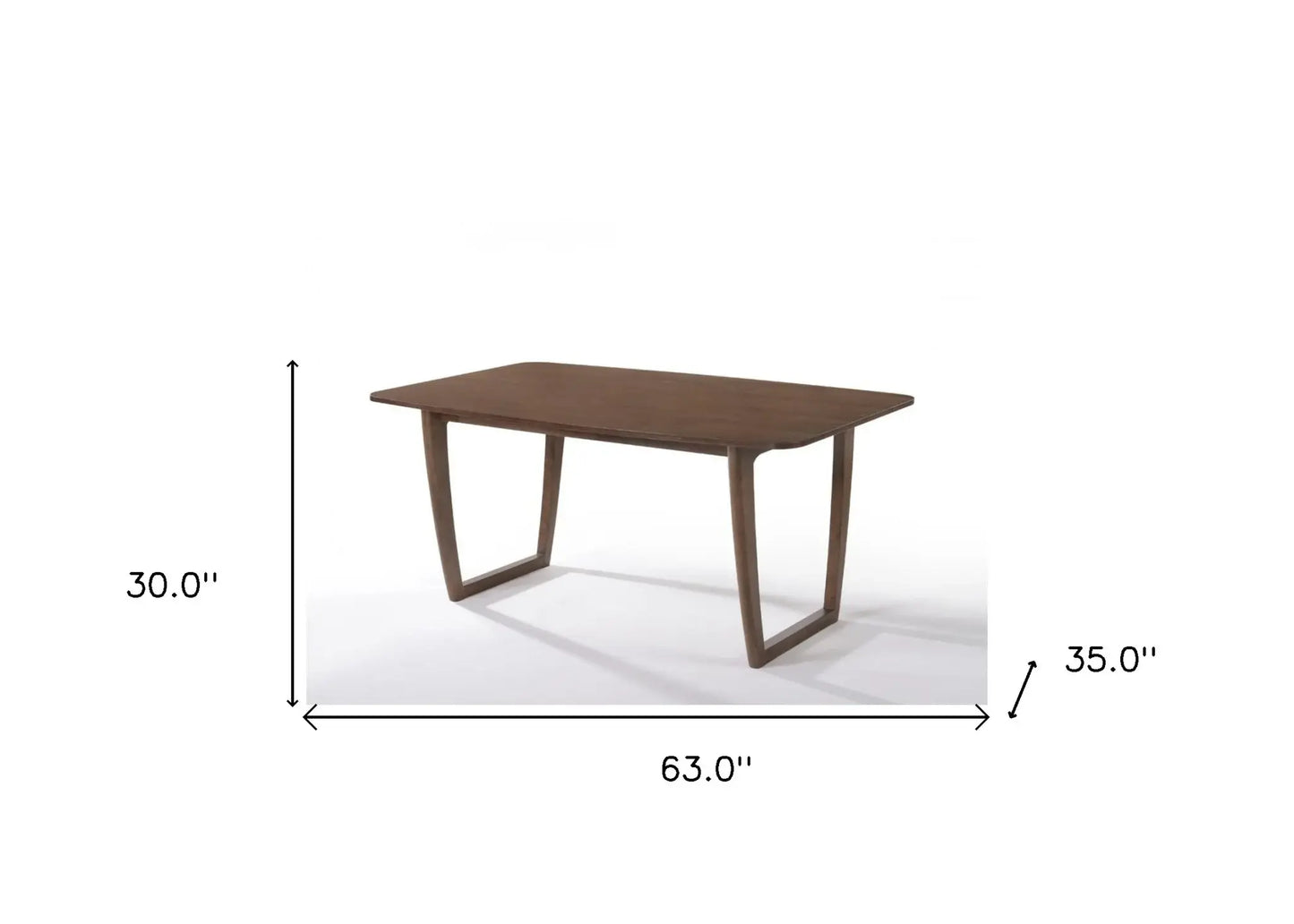 63" Walnut Rectangular Dining Table - Homeroots - Flyclothing LLC