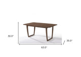 63" Walnut Rectangular Dining Table - Homeroots - Flyclothing LLC