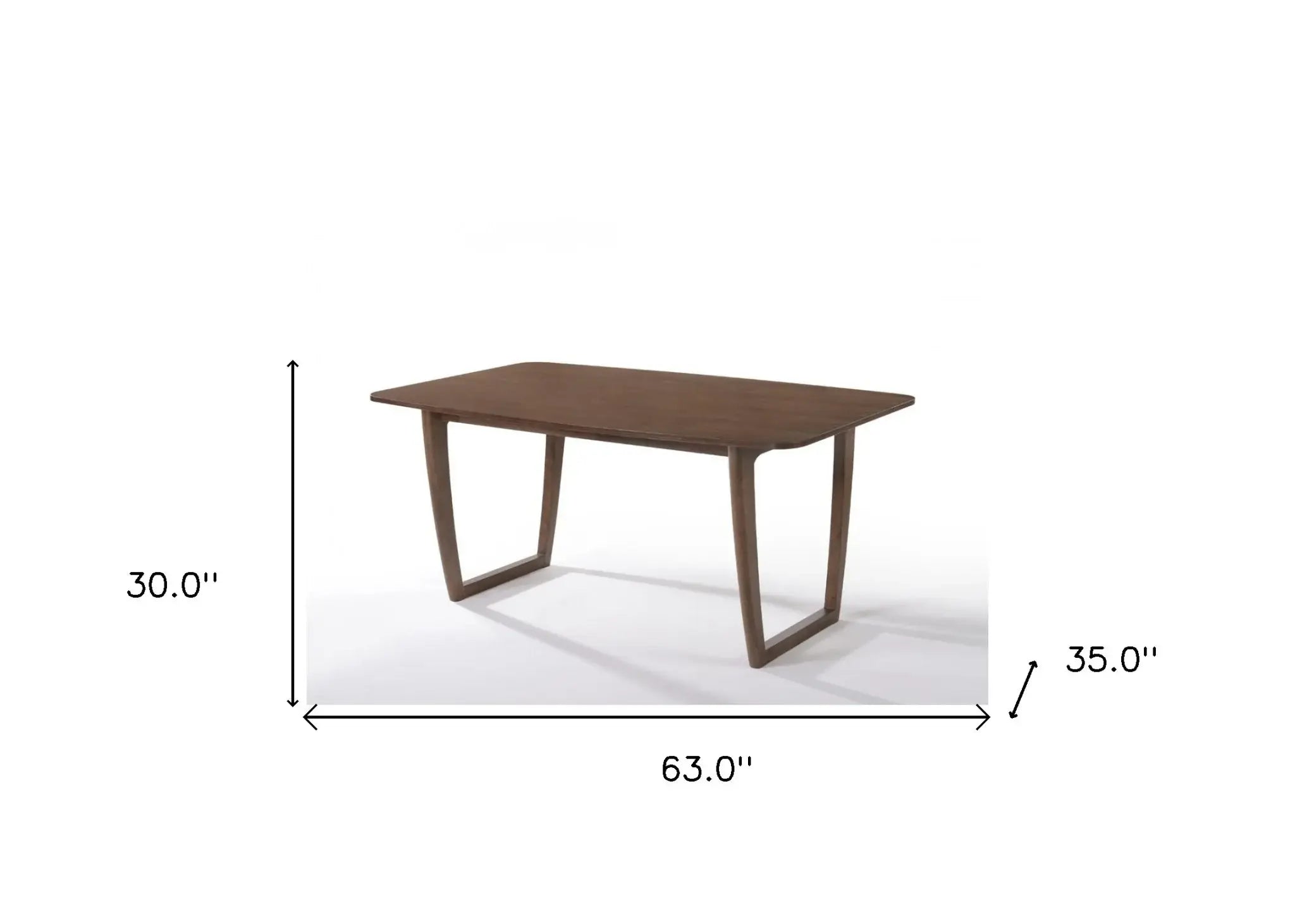 63" Walnut Rectangular Dining Table - Homeroots - Flyclothing LLC