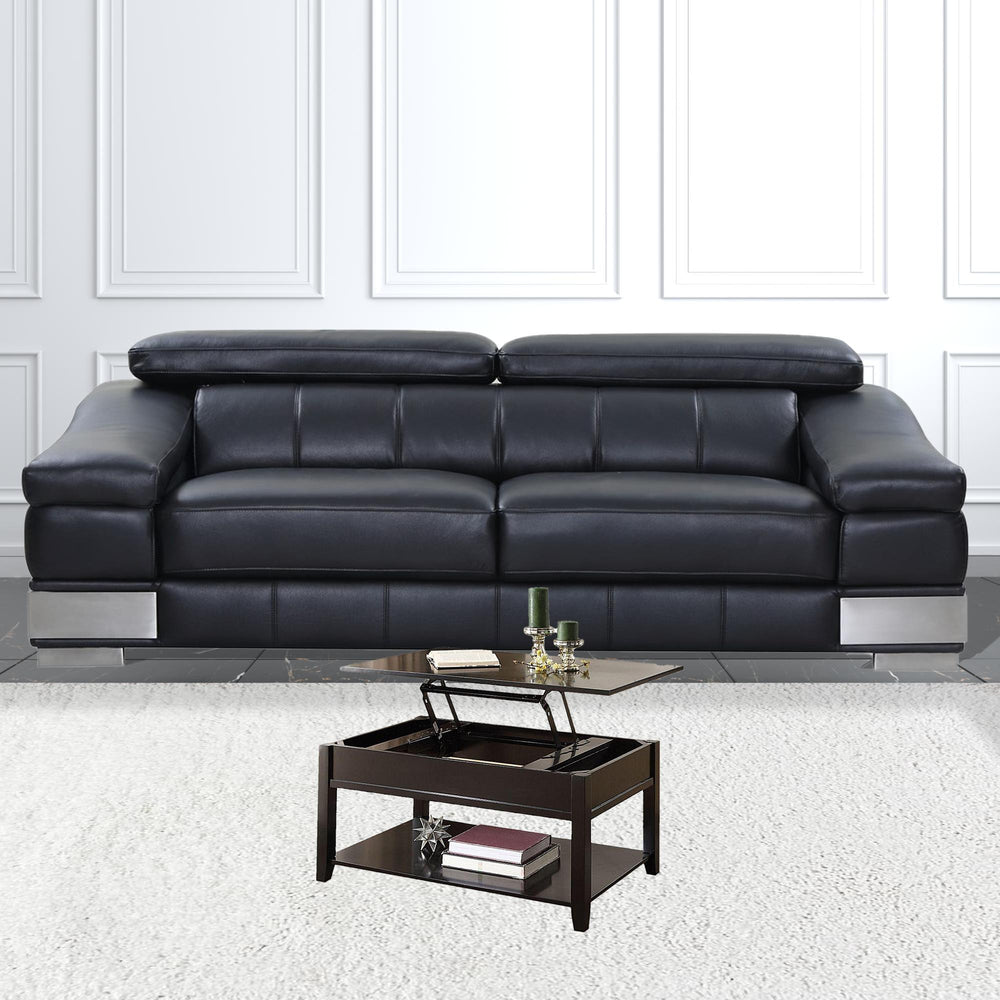 40" Black Wood Lift Top Coffee Table