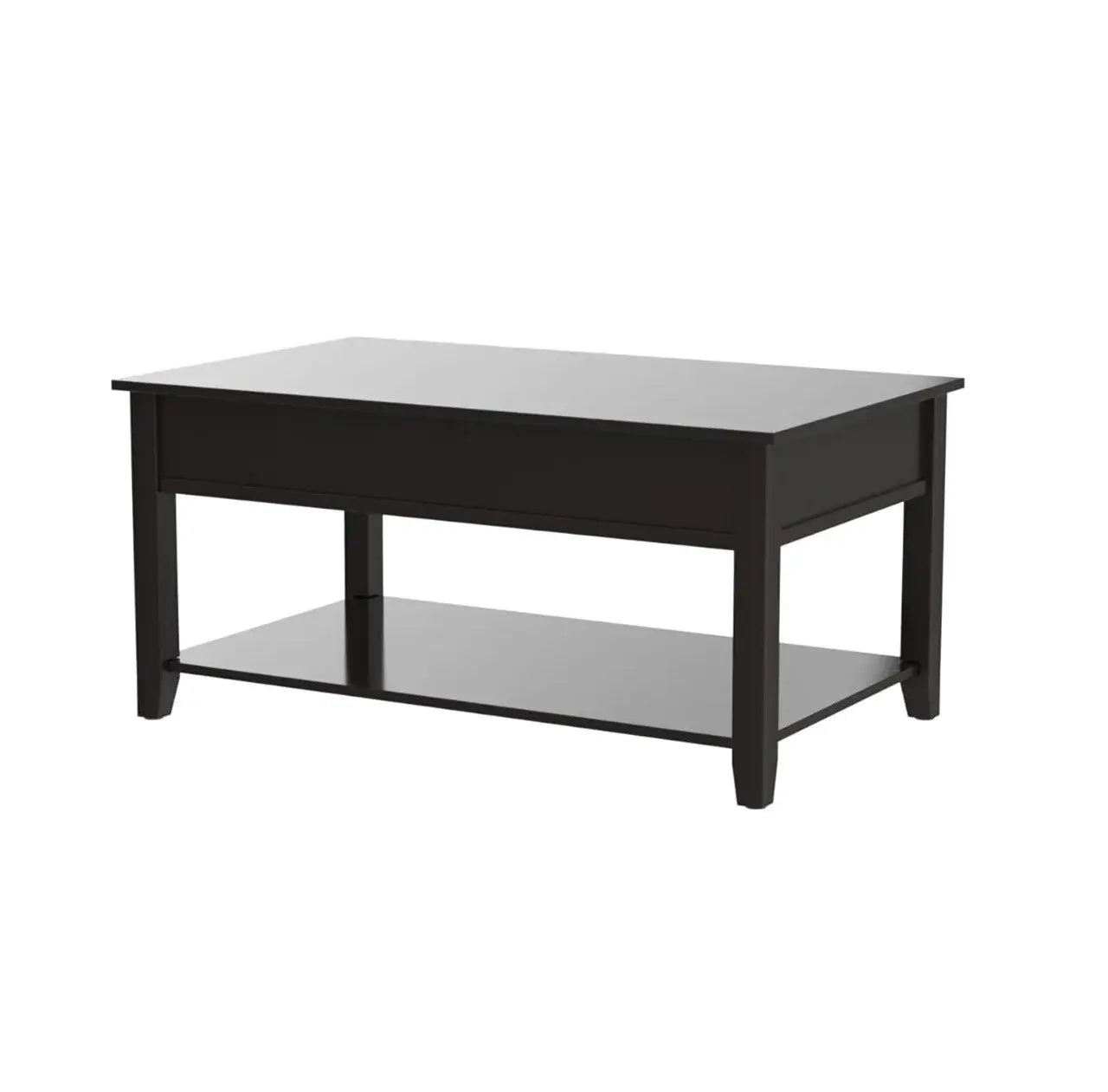 40" Black Manufactured Wood Lift Top Coffee Table With Storage - Homeroots - Flyclothing LLC