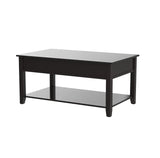40" Black Manufactured Wood Lift Top Coffee Table With Storage - Homeroots - Flyclothing LLC