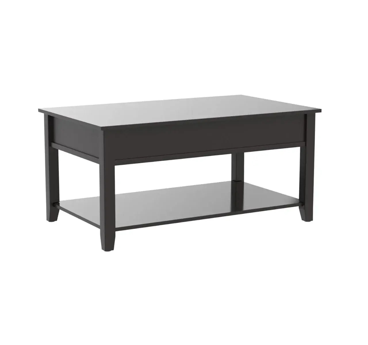 40" Black Manufactured Wood Lift Top Coffee Table With Storage - Homeroots - Flyclothing LLC