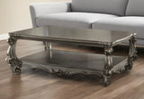 59" Gray Polyresin Coffee Table With Shelf - Homeroots - Flyclothing LLC