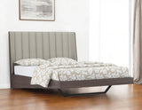 Queen Grey Upholstered Faux Leather and Ivory Gloss Bed Frame - Homeroots - Flyclothing LLC