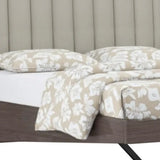 Queen Grey Upholstered Faux Leather and Ivory Gloss Bed Frame - Homeroots - Flyclothing LLC